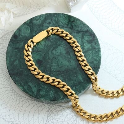 18K Gold-Plated Chain Necklace - Trendsi