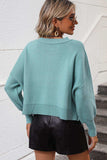 Round Neck Dropped Shoulder Pullover Sweater - Trendsi - Flyclothing LLC