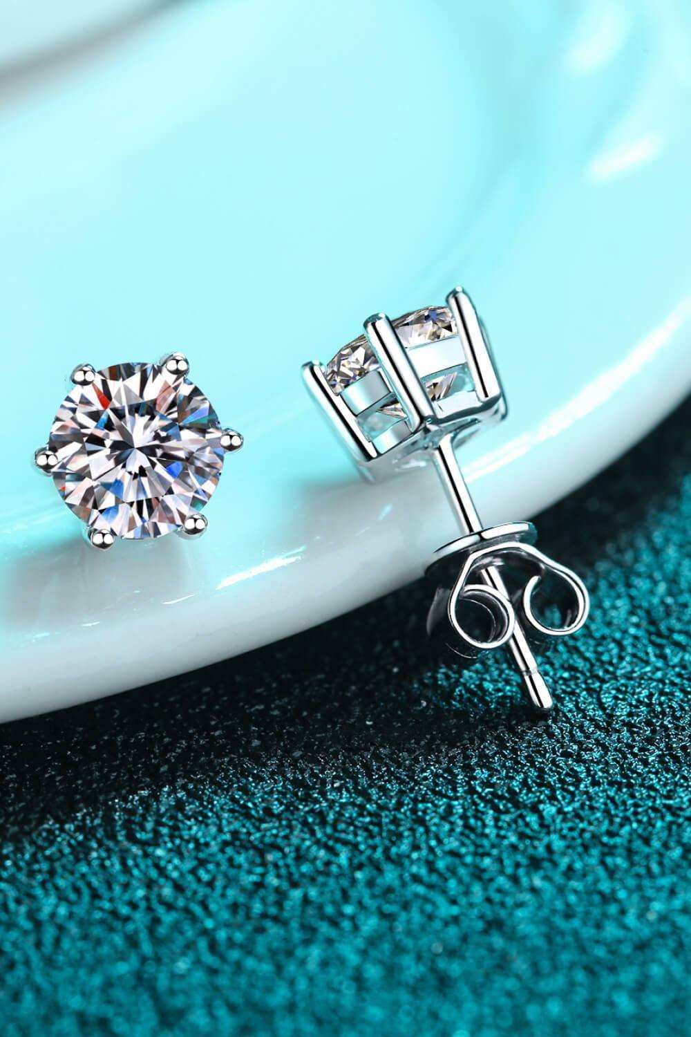 Moissanite Stud Earrings - Trendsi - Flyclothing LLC