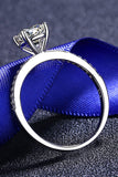 1 Carat Moissanite Rhodium-Plated Side Stone Ring - Trendsi