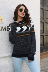 Ribbed Round Neck Long Sleeve Pullover Sweater - Trendsi - Flyclothing LLC