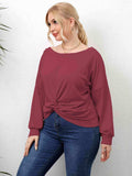 Plus Size Twisted Drop Shoulder T-Shirt - Trendsi - Flyclothing LLC