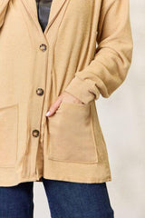 Heimish Full Size Button Up Long Sleeve Cardigan - Trendsi