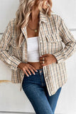 Pocketed Button Up Collared Neck Jacket - Trendsi