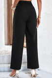 Belted High-Rise Wide Leg Pants - Trendsi