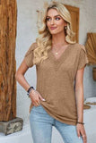 V-Neck Petal Sleeve T-Shirt - Trendsi - Flyclothing LLC