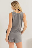 HYFVE V-Neck Wide Strap Romper - Trendsi