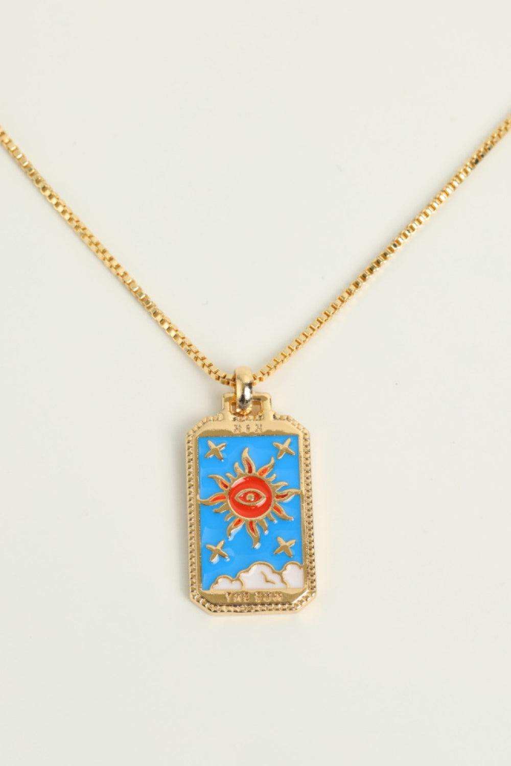 Tarot Card Pendant Copper Necklace - Trendsi - Flyclothing LLC