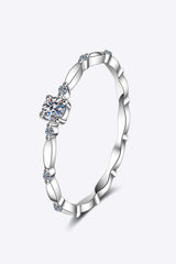Moissanite 925 Sterling Silver Rhodium-Plated Ring - Trendsi - Flyclothing LLC