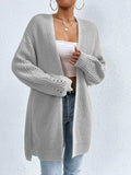 Open Front Dropped Shoulder Slit Cardigan - Trendsi - Flyclothing LLC