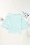 Round Neck Exposed Seams Pullover Sweater - Trendsi - Flyclothing LLC