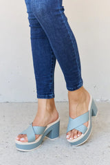 Weeboo Cherish The Moments Contrast Platform Sandals in Misty Blue - Trendsi - Flyclothing LLC