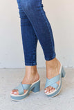 Weeboo Cherish The Moments Contrast Platform Sandals in Misty Blue - Trendsi - Flyclothing LLC