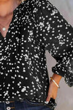 Plus Size Notched Neck Smocked Blouse - Trendsi - Flyclothing LLC