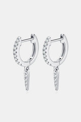 Moissanite 925 Sterling Silver Huggie Drop Earrings - Trendsi - Flyclothing LLC