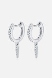 Moissanite 925 Sterling Silver Huggie Drop Earrings - Trendsi - Flyclothing LLC