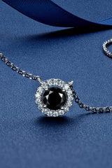 Two-Tone 1 Carat Moissanite Round Pendant Necklace - Trendsi - Flyclothing LLC