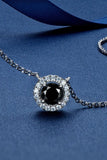 Two-Tone 1 Carat Moissanite Round Pendant Necklace - Trendsi