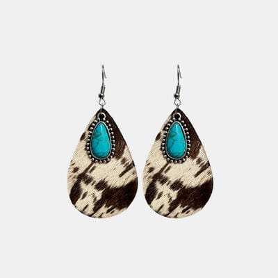 Artificial Turquoise Teardrop Earrings - Trendsi - Flyclothing LLC