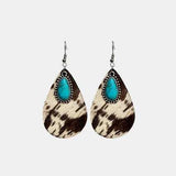 Artificial Turquoise Teardrop Earrings - Trendsi - Flyclothing LLC