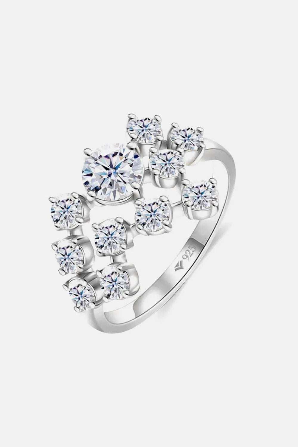 9.27 Carat Moissanite 925 Sterling Silver Ring - Trendsi - Flyclothing LLC