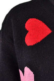 Heart Round Neck Droppped Shoulder Sweater - Trendsi - Flyclothing LLC