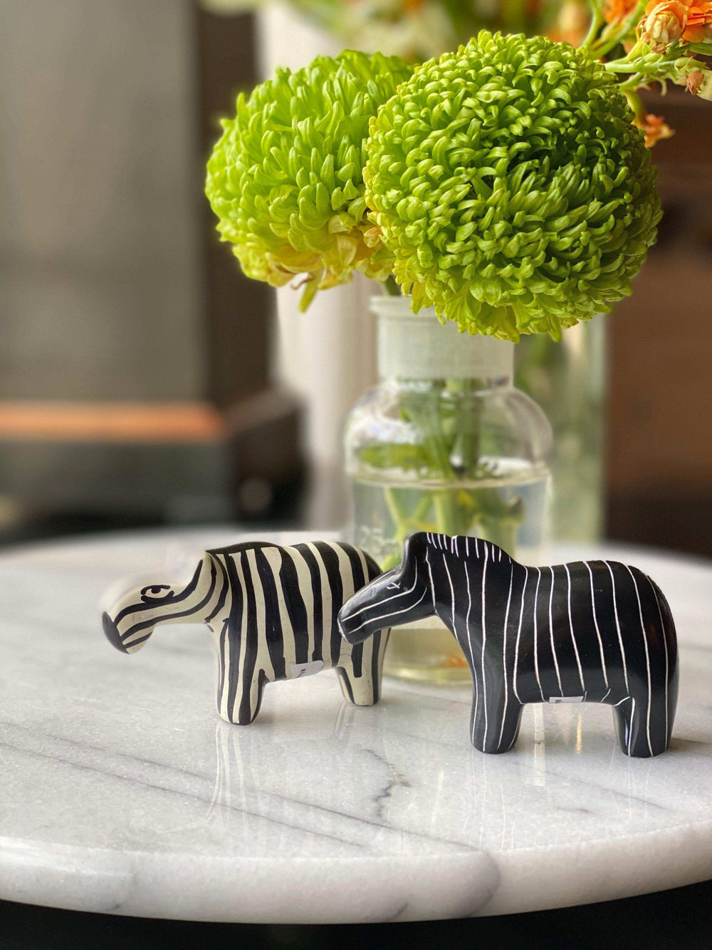 Zebra Soapstone Sculptures, Set of 2 - SMOLArt - Flyclothing LLC