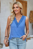 Lace Detail V-Neck Tank - Trendsi