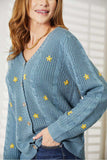HEYSON Full Size Floral Embroidered Cable Cardigan - Trendsi - Flyclothing LLC