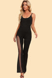 Spliced Mesh Spaghetti Strap Jumpsuit - Trendsi - Flyclothing LLC