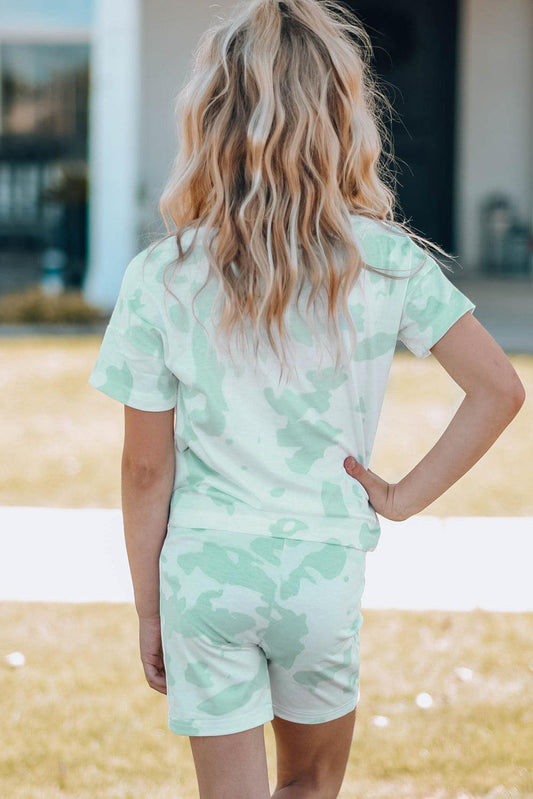 Girls Printed Letter Graphic Lounge Set - Trendsi