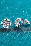 It's Your Day Moissanite Rhodium-Plated Stud Earrings - Trendsi