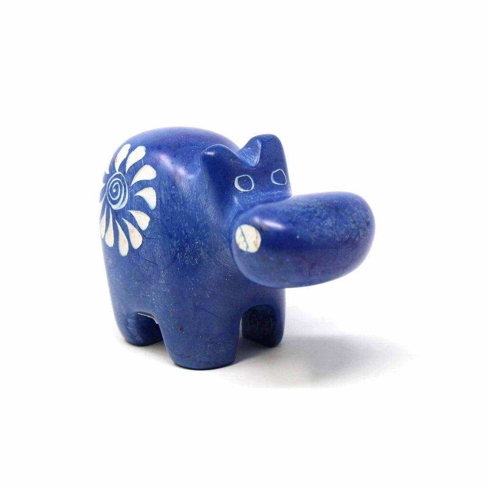 Handcrafted Blue Soapstone Hippo - Smolart - Smolart - Flyclothing LLC