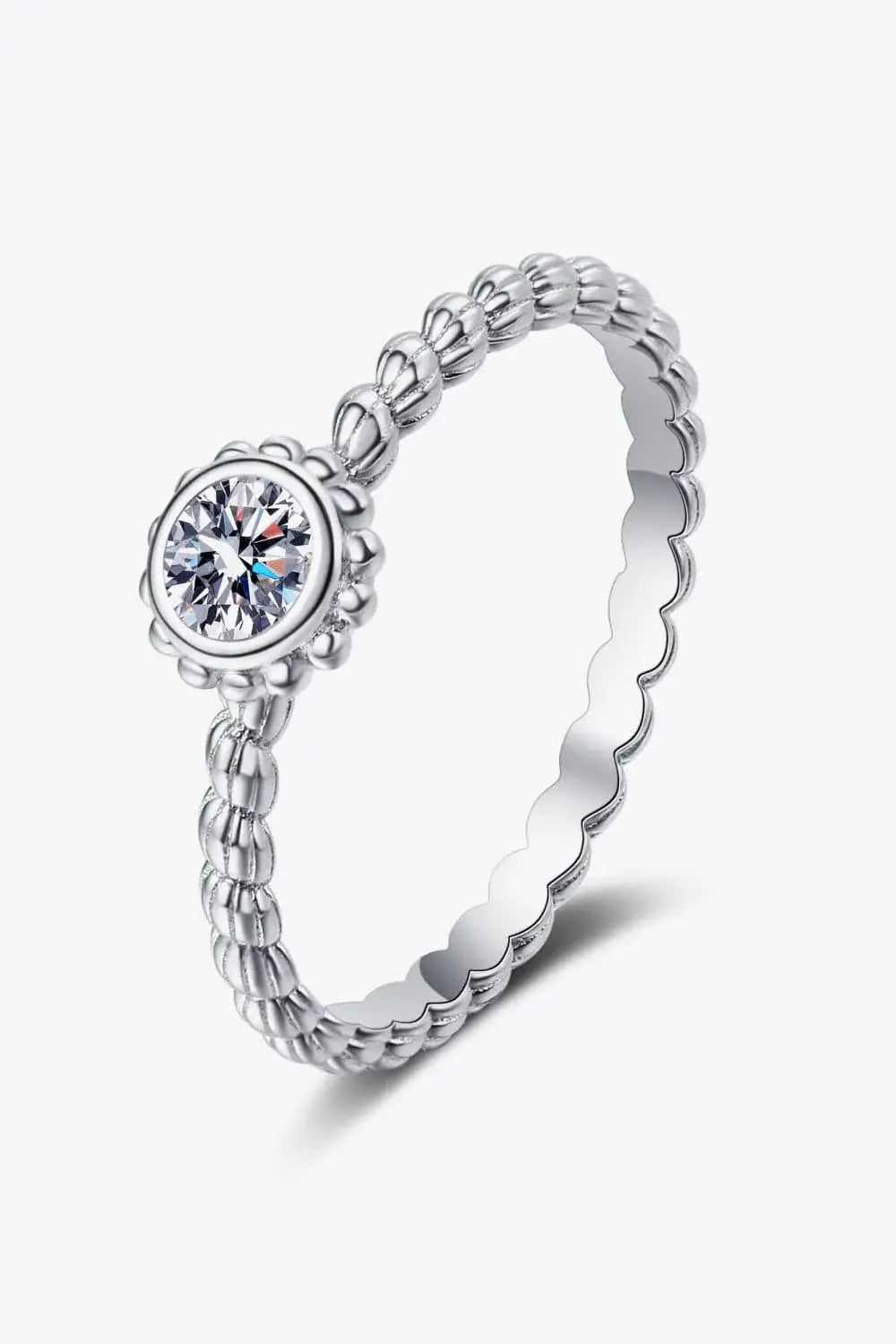 Moissanite Rhodium-Plated Ring - Trendsi - Flyclothing LLC