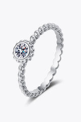 Moissanite Rhodium-Plated Ring - Trendsi - Flyclothing LLC