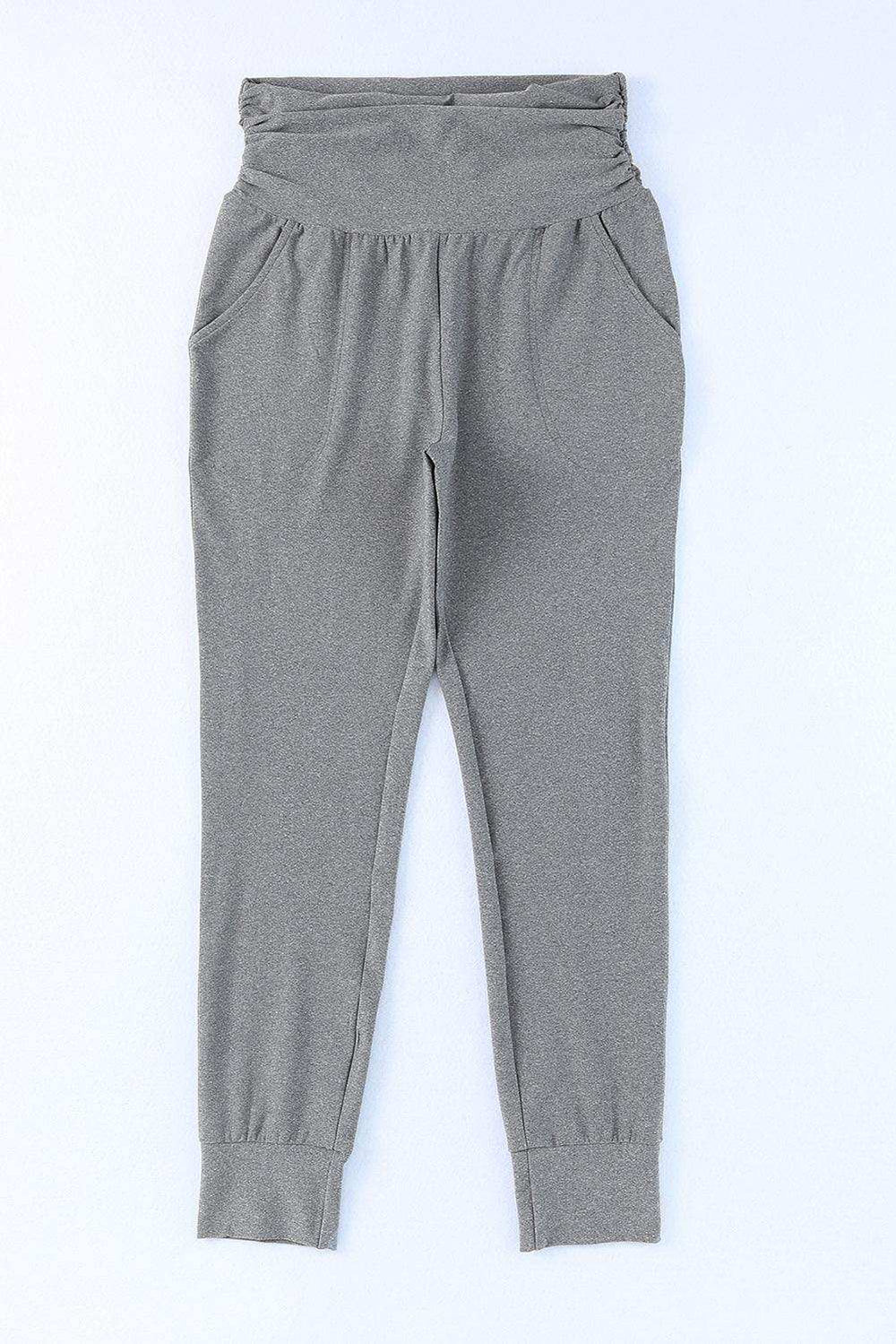 High-Rise Wide Waistband Joggers - Trendsi - Flyclothing LLC