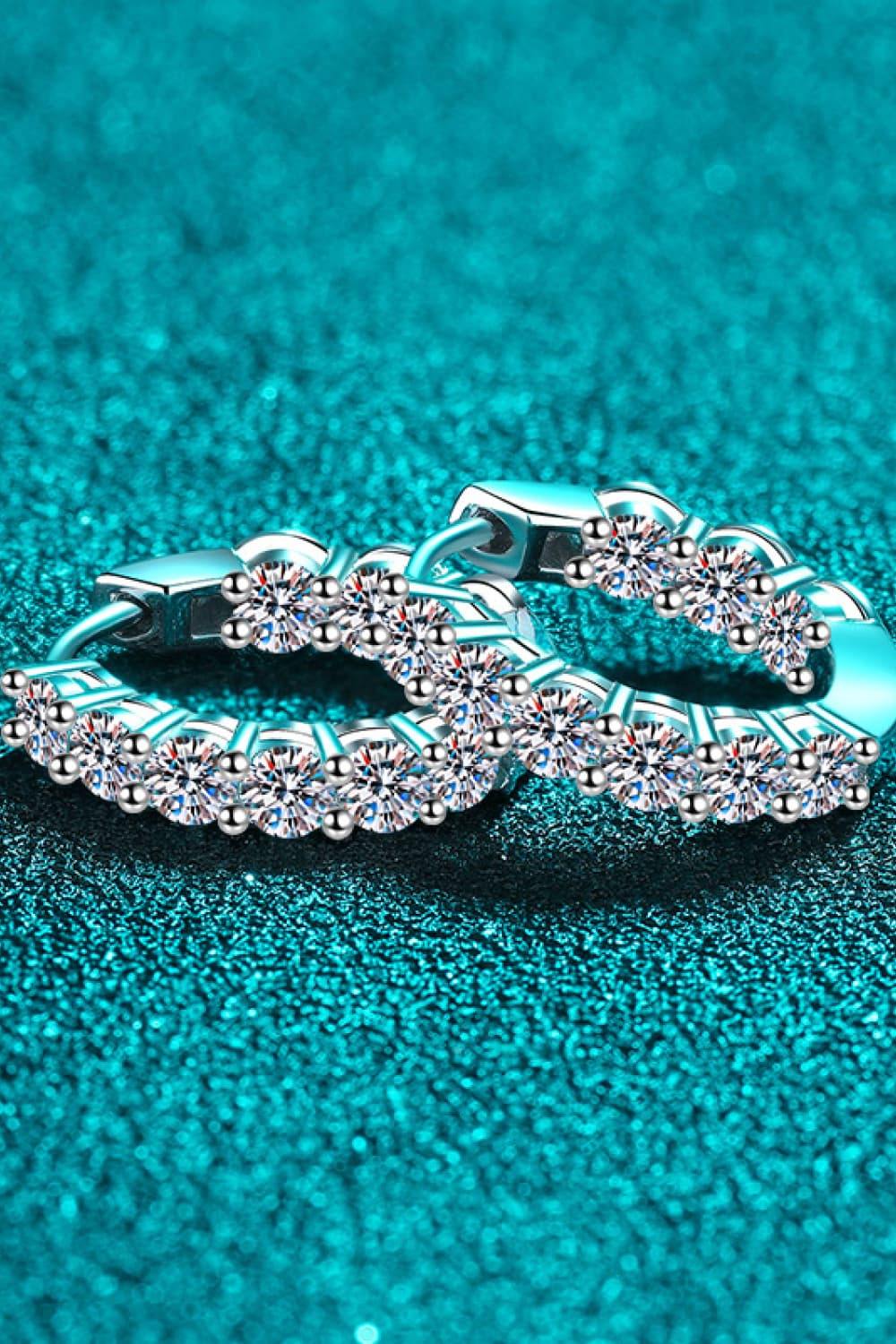 1.8 Carat Moissanite Hoop Earrings - Trendsi