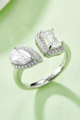 1 Carat Moissanite 925 Sterling Silver Open Ring - Trendsi - Flyclothing LLC