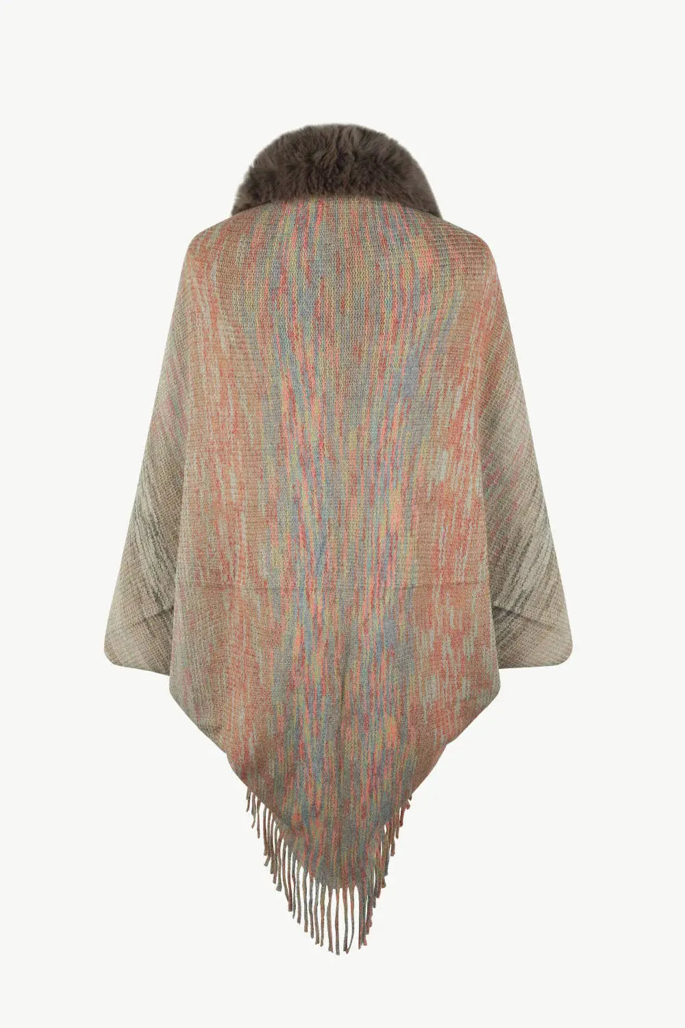 Open Front Fringe Hem Poncho - Trendsi - Flyclothing LLC