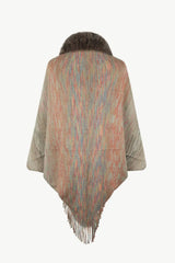 Open Front Fringe Hem Poncho - Trendsi - Flyclothing LLC