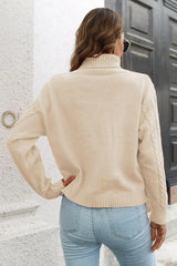 Turtleneck Long Sleeve Sweater - Trendsi - Flyclothing LLC