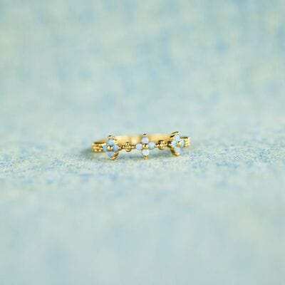 925 Sterling Silver Inlaid Zircon Flower Ring - Trendsi - Flyclothing LLC