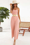 Cutout Spaghetti Strap Tie Back Wide Leg Jumpsuit - Trendsi - Flyclothing LLC