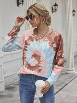 Printed Round Neck Raglan Sleeve Tee - Trendsi - Flyclothing LLC