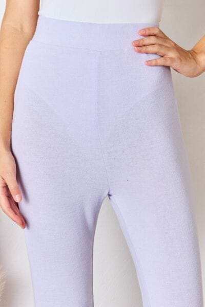 RISEN Full Size High Waist Ultra Soft Knit Flare Pants - Trendsi - Flyclothing LLC