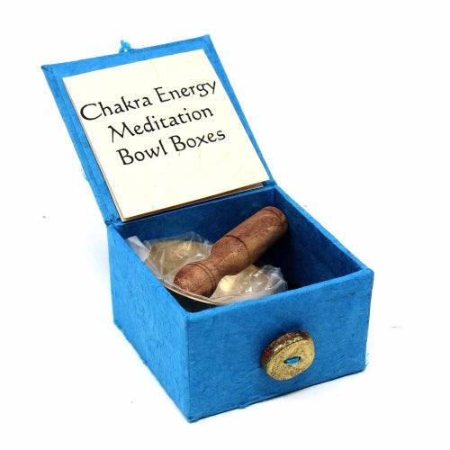 Mini Meditation Bowl Box: 2" Throat Chakra - DZI (Meditation) - Flyclothing LLC
