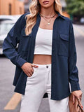 Pocketed Button Up Dropped Shoulder Shacket - Trendsi - Flyclothing LLC