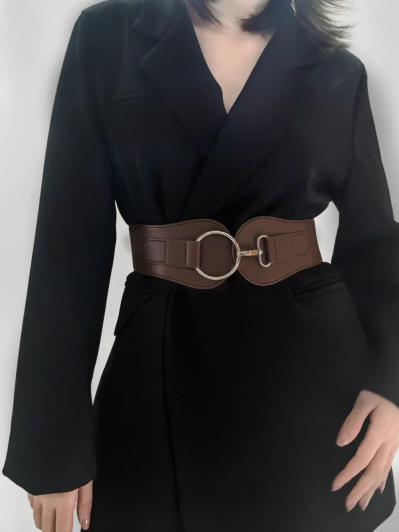 PU Elastic Wide Belt - Trendsi - Flyclothing LLC
