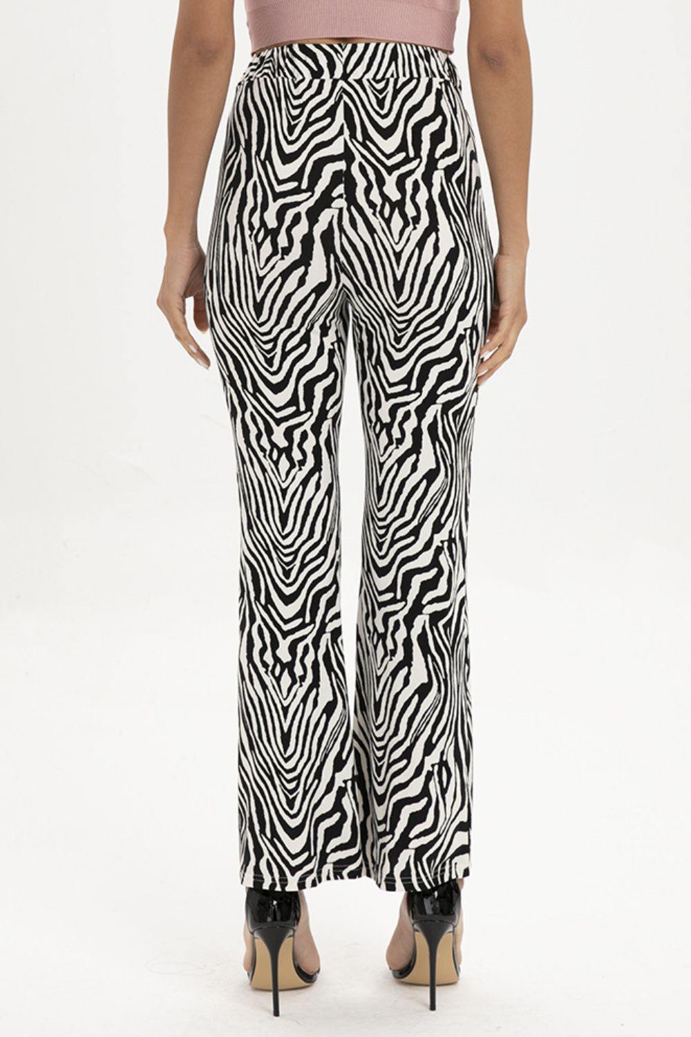 Zebra Print Straight Leg Pants - Flyclothing LLC