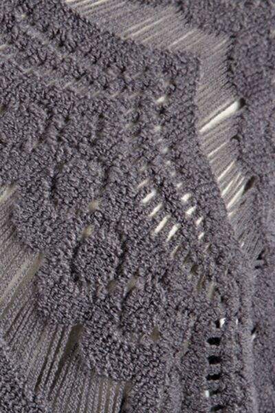 Fringe Openwork Surplice Cape Sleeve Poncho - Trendsi - Flyclothing LLC